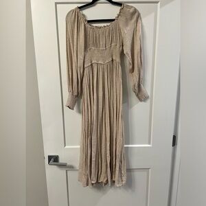 tan maxi dress